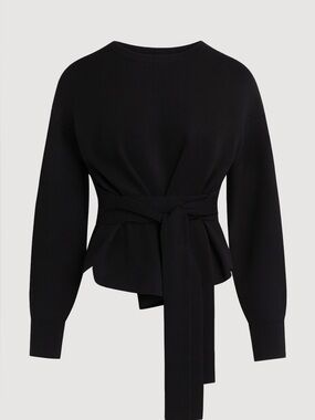 Modern Citizen Nara Tie Front Sweater – Black – Size XL – Like New
